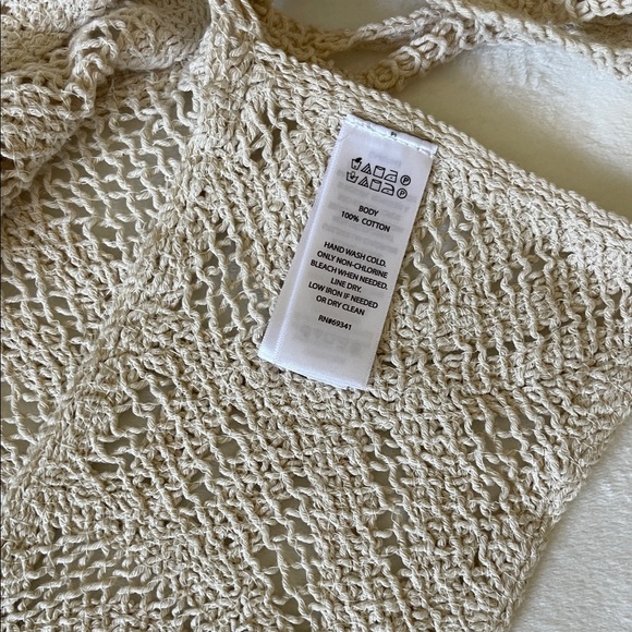 House of Harlow 1960 Cream Beige Crochet V Neck Vest, One Size - Picture 11 of 15